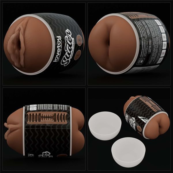 Двойной мастурбатор Lovetoy Ass and Vagina (коричневый) 212310 фото