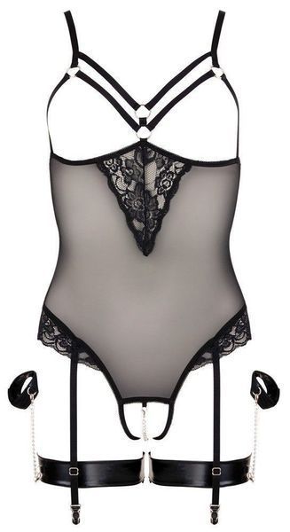 Боді Cottelli Bondage otwarte, S (чорний) 45974 фото