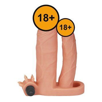 Насадка на пенис Lovetoy Pleasure X-Tender Double, 18 см (телесный) 44280 фото