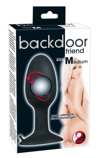 Анальна пробка Backdoor Friend Medium, 11 см (чорний) 4961 фото