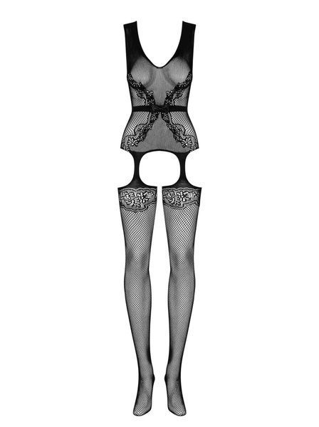 Гарний комбінезон із сітки Obsessive F217, XL/XXL (чорний) 12660 фото