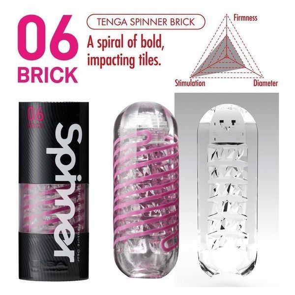 Мастурбатор Tenga Spinner Brick (рожевий) 37096 фото