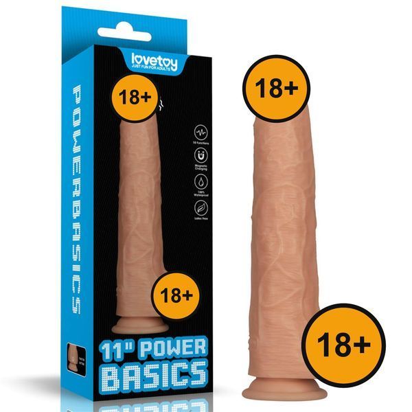 Вибратор Lovetoy Power Basics Cock 11'', 28.3 см (телесный) 212280 фото
