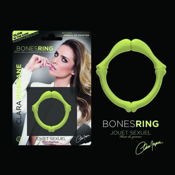 Ерекційне кільце Clara Morgane Bones Ring Phosphorescent, 2.8 см (зелений) 133666 фото
