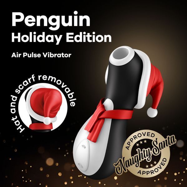 Вакуумный стимулятор клитора Satisfyer Penguin Holiday Edition (черный) 36446 фото