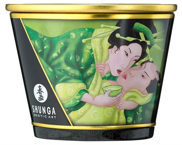 Массажная свеча Shunga Massage Candle зеленый чай, 170 мл 15150 фото