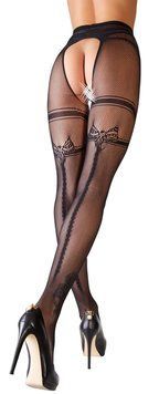 Колготки Cottelli Collection Crotchless Tights, L/XL (чорний) 83114 фото
