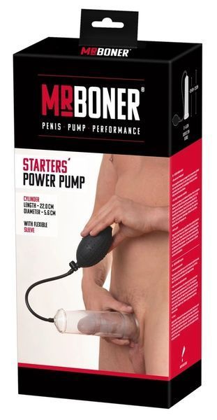 Помпа для пеніса Mister Boner Starters Power Pump, 22 см (прозорий) 81528 фото