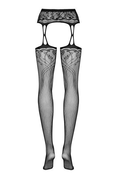 Чулки с поясом Obsessive S206, S/M/L (черный) 36202 фото
