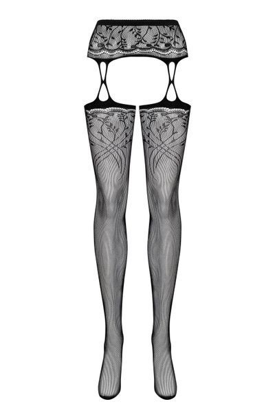 Чулки с поясом Obsessive S206, S/M/L (черный) 36202 фото