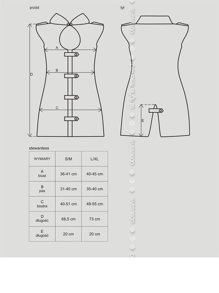 Эротический костюм стюардессы Obsessive Stewardess, S/M (серый) 5335_EU фото