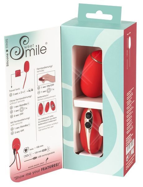 Виброяйцо Sweet Smile Remote Controlled Love Ball, 15,3 см (красный) 72034 фото