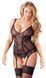 Корсет с подвязками для чулок Cottelli Collection Lingerie, XL (черный) 45944 фото 1