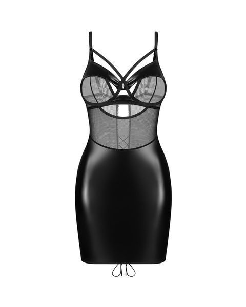 Сорочка и стринги Obsessive Dominna, L/XL (черный) 201948 фото