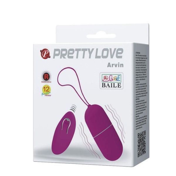 Віброяйце Pretty Love Arvin Vibrating Egg, 7,9 см (фіолетовий) 15354 фото