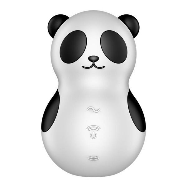Вакуумный стимулятор клитора с вибрацией Satisfyer Pocket Panda (черный с белым) 100444 фото