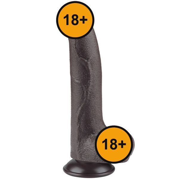 Фалоімітатор Sliding-Skin Dual Layer Dong 8.5'', 22 см (чорний) 102320 фото