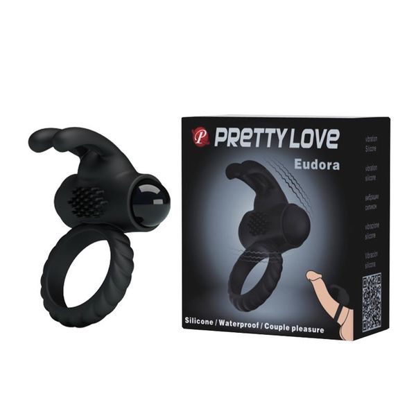 Эрекционное кольцо Pretty Love Eudora Penis Ring, 2,4 см (черный) 7742 фото