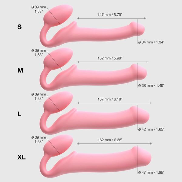 Страпон Dorcel Semi-Realistic Bendable Strap-On, M (рожевий) 62094_EU фото