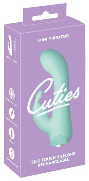 Вібратор-кролик Cuties Mini, 13,6 см (бірюзовий) 83674 фото