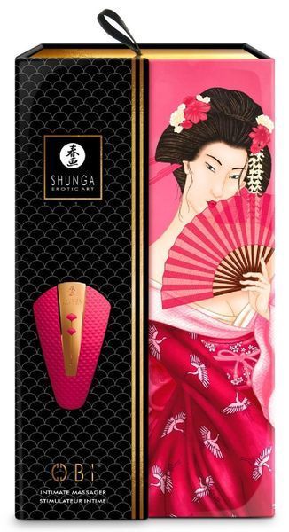Вибратор для клитора Shunga Obi, 11.5 см (малиновый) 30378 фото
