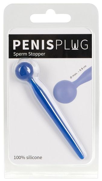 Уретральний стимулятор Penis Plug Sperm Stopper, 9,6 см (синій) 42254 фото