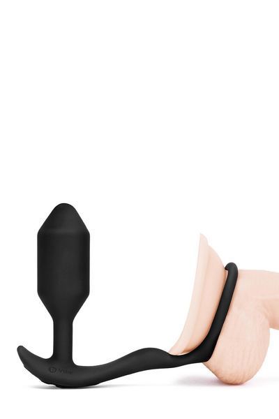 Анальна пробка B-Vibe Snug Tug M, 10.7 см (чорний) 104306 фото