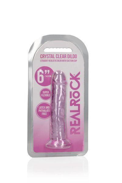 Фаллоимитатор RealRock Straight Realistic 6'', 15.5 см (розовый) 59600 фото