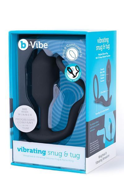 Анальна пробка B-Vibe Snug Tug M, 10.7 см (чорний) 104306 фото