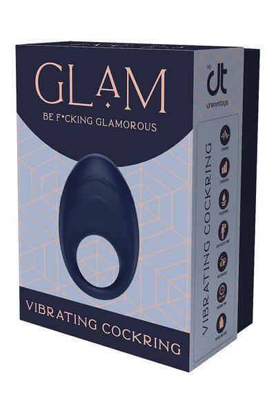 Віброкільце Glam Vibrating Cockring, 7 см (синій) 111492 фото