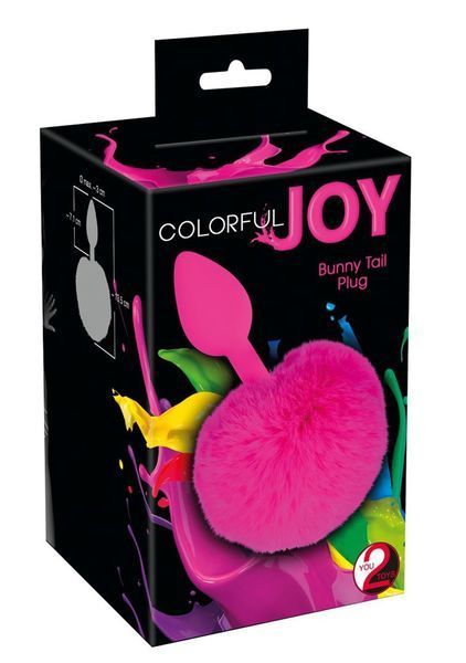 Анальная пробка с пушистым хвостом Orion Colorful Joy Bunny Tail, 13,5 см (розовый) 4943_EU фото