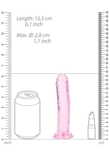 Фаллоимитатор RealRock Straight Realistic 6'', 15.5 см (розовый) 59600 фото
