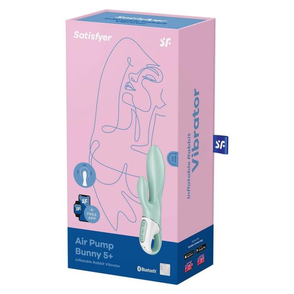 Вибратор-кролик Satisfyer Air Pump Bunny 5+, 21,5х3.6 см (мятный) 16959 фото