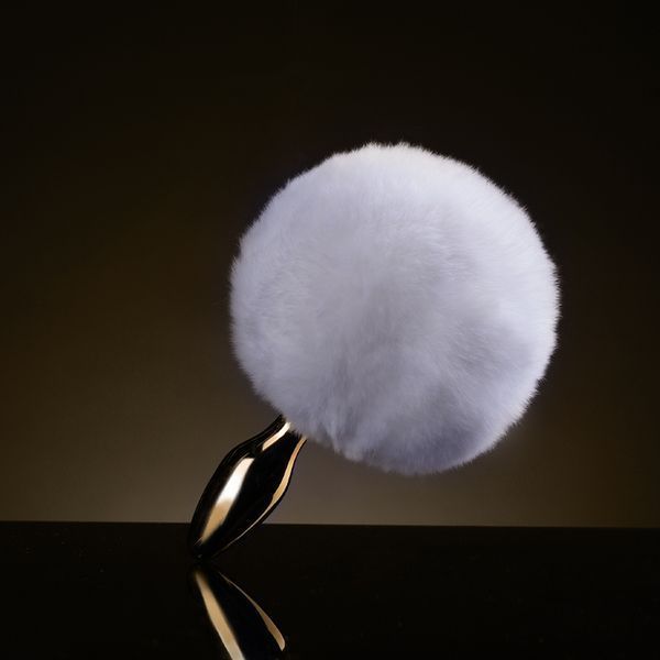 Анальна пробка Upko Rabbit Fur Bunny Tail Small, 10 см (білий) 47393 фото
