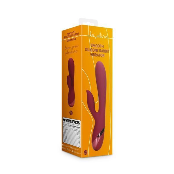 Вибратор-кролик Loveline Smooth Silicone Rabbit, 20 см (вишневый) 79512 фото