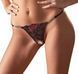 Трусики-стрінги String Rose Crotchless, M/L (чорний) 41394 фото 1