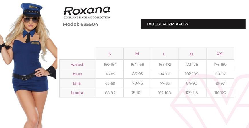 Еротичний костюм Roxana 6355, S (синій) 89928 фото
